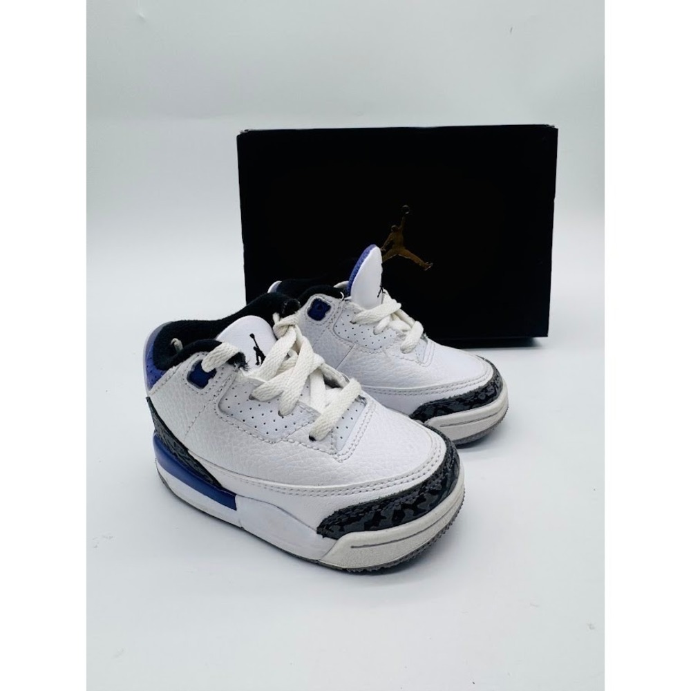 Jordan 3 Retro Dark Iris White Purple Toddler Sneakers DM0968-105 Size 4C Mens